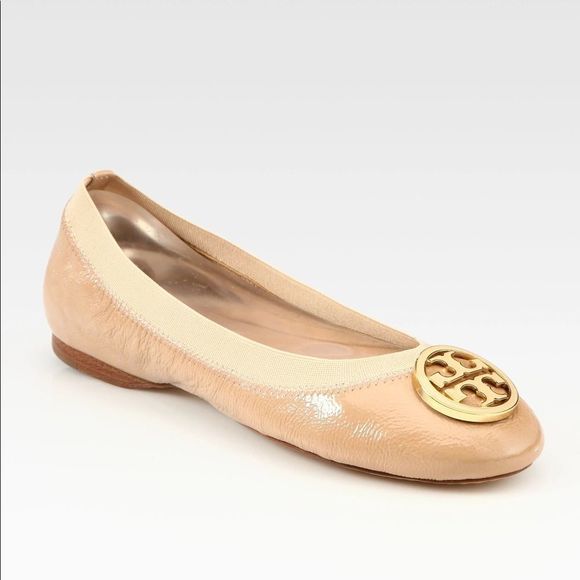 Tory Burch Shoes - Tory Burch Caroline Patent Leather Logo Ballet Flats 7